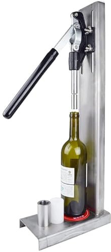 Weinflaschenverschluss-Pressmaschine, manuelles Verschließwerkzeug für Bier und Softgetränke, robuste Metall-Crimper mit 2 POM-Hülsen für #8#7 Korken, ideal für selbstgebraute Anwendungen