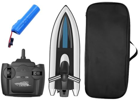 Gatuida Bateau Télécommandé de Course Haute Vitesse Aquatique Rc avec Double Hélice et Batterie Longue Durée pour Piscine et Lac Portable et Léger pour Garçon Fille