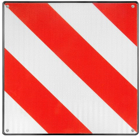 CABLEPELADO - Placa Señal V20 Homologada 50x50cm | Panel de Señalización Carga Saliente y Portabicicletas | Plástico ABS Flexible | 4 Agujeros de Sujeción