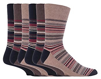Gentle Grip | 6 Pairs Men's Everyday No Elastic Cotton Socks | Size 6-11 UK (MGG51)