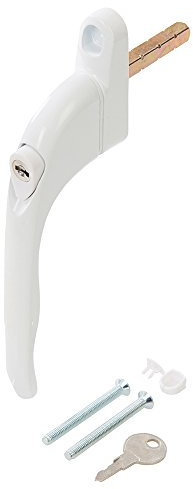 Silverline 401827 Maneta de Aluminio con Cierre para Ventanas, Blanco