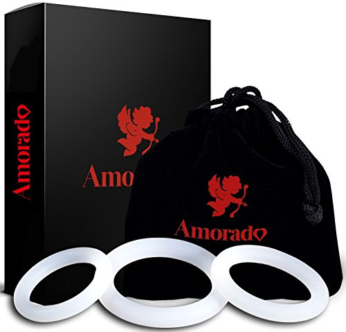 Anillo pene - Excelente juguetes sexuales para hombres para aumentar la potencia - Juego de 3 anillos de pene para una erección más larga y más dura - con bolsa de terciopelo (3 tamaños Blanco)