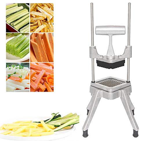 ROVSUN Commercial Grade French Fry Cutter Heavy Duty Fruit Vegetable Potato Slicer, with 1/2-inch,1/4-Inch,3/8-Inch 8-Wedge Blades and Pusher Blocks