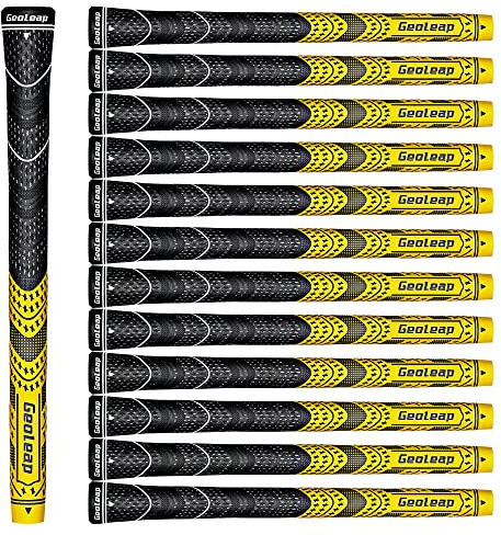 Geoleap Golf Grips Set of 13 Rubber Compound Hybrid Golf Grips Performance All Weather