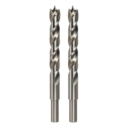 jjw-germany 2 St. HSS-G Präzisions Holzbohrer Spiralbohrer D= 13,0 mm mit Zentrierspitze, Schaft 10 mm