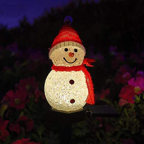 Solarleuchten aus Kunststoff im Freien Schneemannform Solarbetriebene LED-Lampe Wasserdichte Gartenlichtdekoration für Gehwegpfad Landschaft Rasenhof
