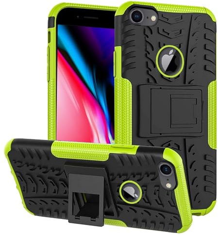 CoolGadget Outdoor Handyhülle für iPhone 7 / iPhone 8 / iPhone SE 2 / iPhone SE 3, Robuste Schutzhülle mit integriertem Ständer und stoßfestem Design, Grün