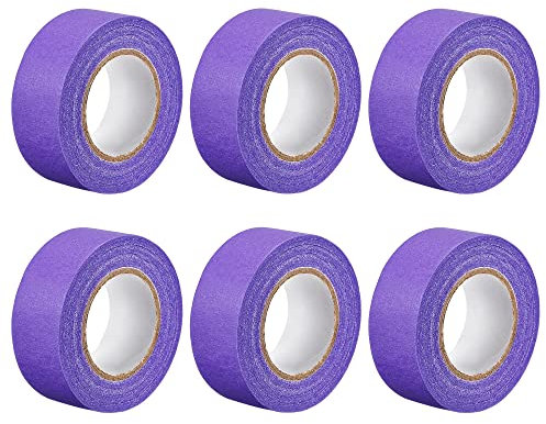 sourcing map 6 rotoli di nastro adesivo per pittori, 25 mm, 20 m, colore: viola