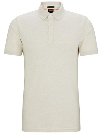 BOSS Herren Passenger Slim-Fit Poloshirt aus Stretch-Baumwolle mit Logo-Aufnäher Hellbeige XL