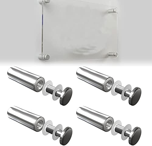 Entretoise de Verre,Entretoise Inox,Supports de Panneaux,Support Vis Publicité,Acier Inoxydable Publicité Vis,Standoff Publicité Entretoise Murale Fixations Montage pour Verre Acrylique Photos,4 PCS