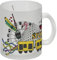 Glas Tasse mit Wimmelgrafik Stuttgart Motiv
