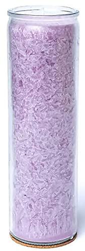 Asmondia Kerze im großen Glas - ohne Duft - Glaskerze - Höhe ca. 20,5 cm (lila)