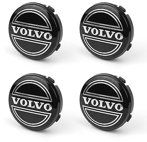 4 Stück Nabendeckel Radkappen 64mm, JANDH Volvo Nabendeckel, ABS Auto-Nabenkappen mit Logo, Nabenkappen Felgendeckel Radnabendeckel Geeignet für Volvo-Modelle