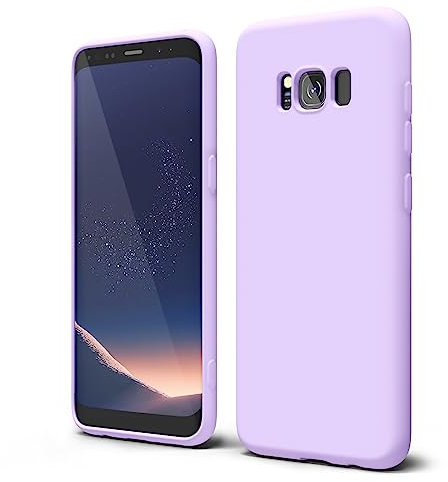 oakxco für Samsung Galaxy S8 Silikon Case mit Kameraschutz, Ultra Dünn Bunt Handyhülle Mädchen, Einfarbig Handy Hülle Slim Schutzhülle, Matt TPU Weich Gummi Glatt Silikonhülle Bumper, Lila Flieder