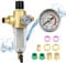 Rückspülfilter mit Druckminderer, Wasserfilter 1 Zoll Hausanschluss Wiederverwendbare Wasserfilter 1/2 Zoll Adapter Filteroberteil aus Messing Vorfilter Sedimentfilter Filterfeinheit 50 μm