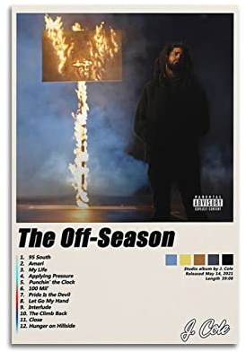 xze J Cole Rapper Poster Zimmer Dekorative Leinwand Poster Ästhetischer Posterdruck Wandkunst Dekor Poster 30 x 45 cm Unrahmen