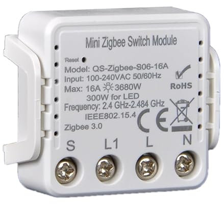 zigbee tuya switch, interruttore intelligente, MINI controllo, protocollo ZigBee3.0, modulo wireless, controllo vocale tramite Alexa,Richiede il gateway tuya Zigbee (1)