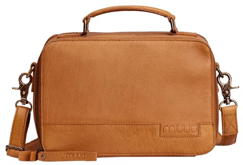 Frida's Wollhaus muud Lilly handgefertigte Umhängetasche Leder für Strickutensilien in 2 Farben (Whisky)