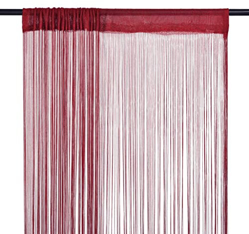 FENLAX Fadenvorhänge 2 STK. 100x250 cm Burgunderrot Fadenvorhänge für Türen Vorhang für Terrassentür Türvorhang Insektenschutz Raumteiler Schaufensterdekoration Vielseitigen Fadenvorhängen