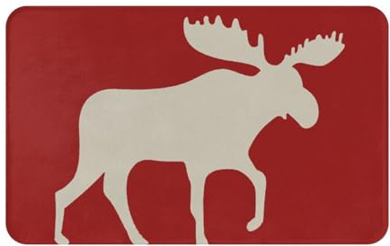 VhoMes Fußmatte für den Außenbereich, rutschfeste Fußmatten für den Innenbereich, Teppichunterlage für die Außenterrasse 49 x 80 cm,Abstraktes Tiergeweih, gehörntes Rentier, Elch