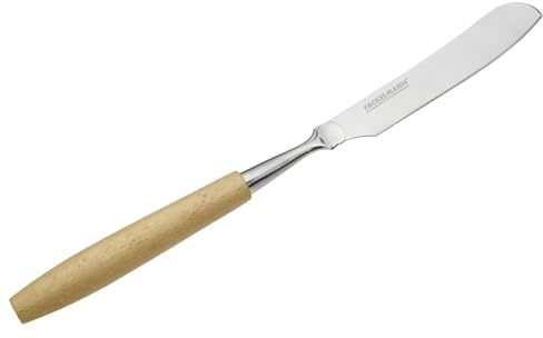 Fackelmann Butter- und Frischkäsemesser mit Eco-Griff aus Buchenholz, FSC-zertifiziert, 25 cm in Braun, Reinigung per Hand, 2 Jahre Garantie
