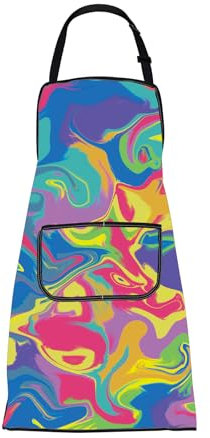 ENSIANTH Malschürzen für Künstler, Maler, Kunst, Geschenke für Damen und Herren, Kunstmalliebhaber, Geschenk, Malerei, Kochschürze mit Taschen, Kunstschürze, bunt, M