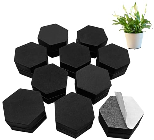 EUPSIIU 20 Stück Unsichtbare Blumentopf Füße für Pflanzen, rutschfeste Füße für Blumenkübel, Garden Sechseckig Topffüße Für Alle Drinnen Draußen Blumentopf, Selbstklebenden Pflanzentopf-Füße