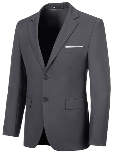 Blazer for Men Casual Mens Suit Jacket Slim Fit Men's Suit Outfit Notch Lapel Men's Sport Coats & Blazers, Dark Grey, 5XL