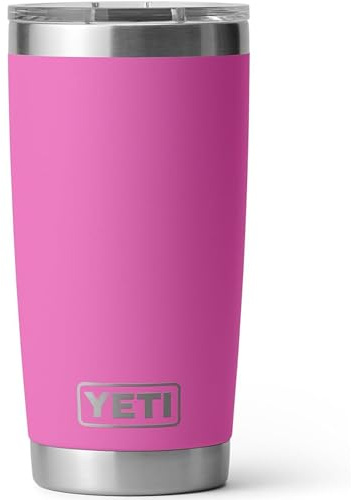 YETI Rambler - Vaso de acero inoxidable aislado al vacío con tapa MagSlider, 20 onzas, color fucsia