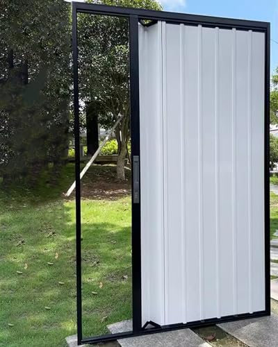 Concertina Door White Concertina Folding Doors Internal - 1450 Wide Optional, Cupboard Kitchen Bathroom Room Divider Retractable Screen Doors, Custom Size(76x80in(196x203cm))