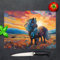 Highland Series Glass Chopping Board, Unique Artist Designed Glass Chopping Boards for Kitchens, Textured Surface, Non Slip, Heat Resistant Cutting Board (Shetland Pony, Large 39x29cm)
