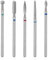 Gjinxi 5pcs Nail Drill Bits Set, Manicure Drill Bits, Professional Nails Diamond Bits Russian Cuticle Remover Bits Kit, Cylinder/Ball/Flame/Needle Cuticle Bit for Acrylic Gel Nails Home Salon