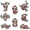 8 Stück Faultier Patches zum Aufbügeln, Aufbügeln Kinder Patch Sticker Kinder für DIY T-shirt Jeans Kleidung Applique Zubehör