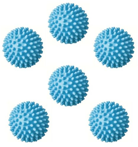 MORITAS PET Palline riutilizzabili per asciugatrice, ammorbidente antistatico in plastica blu cielo, riduce le rughe, forniture per la pulizia sostenibili, aiuto essenziale per lavaggio e asciugatura