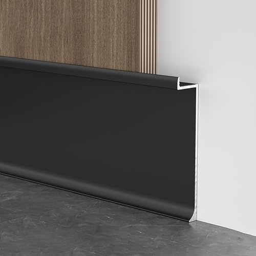 Raouoae Fußleisten Mit Schickem 6063-T5 Aluminiumlegierung-Finish Länge 125 Cm * 2 Stück Küchensockelblenden Wasserfest, Robust Und Langlebig Elegante Lösung Für Jedes Interieur(Höhe: 52 mm)