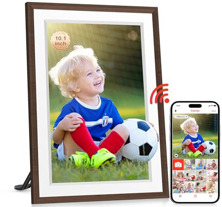 Frameo 10.1 WiFi Digital Photo Frame-Built in 32GB Memory with 1280 x 800 IPS HD Touch Screen Electronic Photo Frame, Auto-Rotate,Wall Mountable,Share Photos/Video Remotely Anywhere