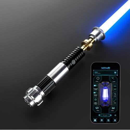 G4E - Spada laser con app Bluetooth, oscillazione fluida, 16 font audio, cambio colore RGB infinito, controllo del movimento, RGB v3.0 aggiornato, spada luminosa per adulti e cosplay (Obi RGB