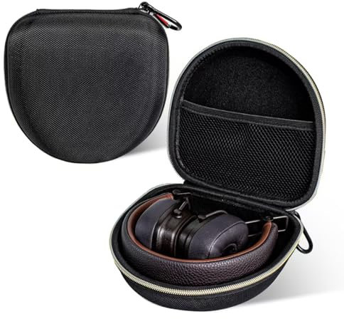 On Ear Bluetooth Headphones Case Storage Carrying Bag Compatible with Marshall Major V/IV/III/II/ 5/4/ 3/2 (Black + Gold)