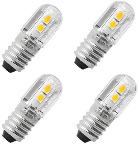 MeetUs DC E10 Birnen,4 Stück 24 Volt 1W 100LM 3000K Warmweiß Ersatzbirnen Miniatur Schraub LED Lampen Licht Lampen (Warmweiß(3000k), 24V)