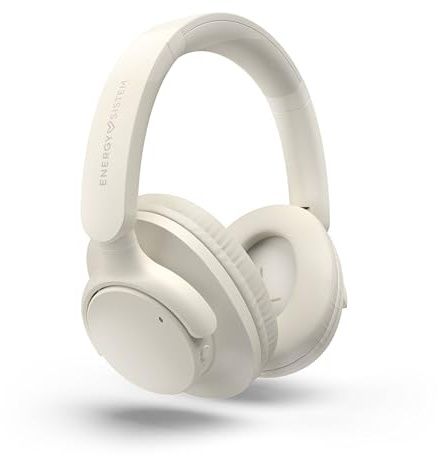 Energy Sistem RadioBeat Auriculares Inalambricos Bluetooth Premium Ligeros 5.4 20H Autonomia Radio FM MicroSD MP3 Player hasta 128GB Multipoint Diseño Plegable Asistente de Voz Cascos de Color White