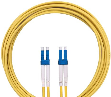 TFS DuraTac® - Cable de Fibra Óptica Monomodo Dúplex OS2 9/125µm G.652D | Patch Cord LC/UPC a LC/UPC Amarillo | Preparado para Redes de Alta Velocidad y Larga Distancia (10m.)