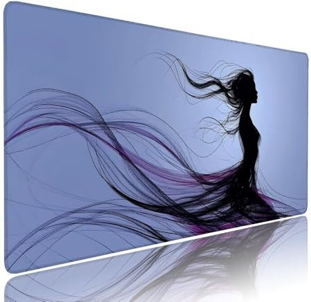 Tapis de Souris XXL Violet sous Main Bureau Gaming Accessoire Clavier Mouse Pad Femme Etendu Large Tapis Gaming 1400x600x3mm Protection Bureau Base en Caoutchouc, Bords Surpiqué Antidérapant d-981
