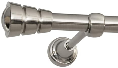 Print Cycero packaging Gardinenstange 160cm breit - 19 mm Durchmesser - 1-Läufig, Wandbefestigung - Vorhangstange für Ösenvorhänge, Fenster, schwere Vorhänge, Innenlaufstange - Fedora
