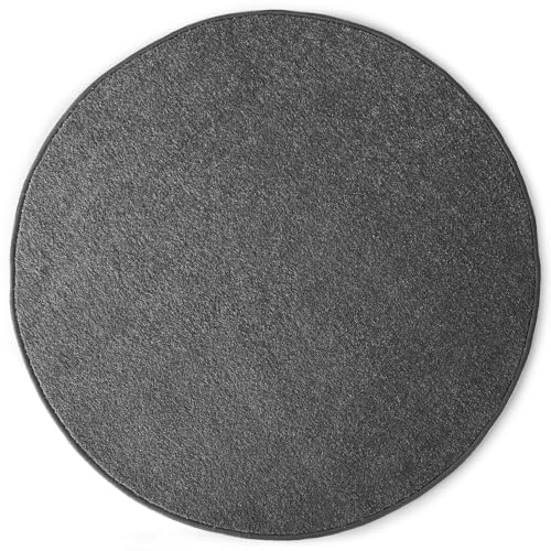 KARAT Teppich rund Ø 50cm Anthrazit - Moderner Flauschiger Velours Kurzflor Teppich für Kinderzimmer - Spielteppich, Kinderteppich Krokodil