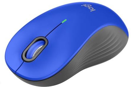 Logitech Signature M550 L kabellose Maus in voller Größe – für große Hände, 2-Jahres-Akku, leises Klicken, Bluetooth, Kompatibilität mit Mehreren Geräten – Blau (Generalüberholt)