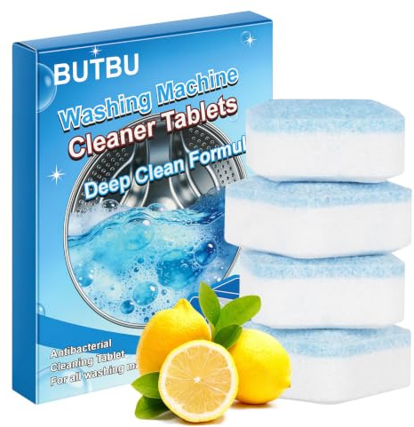 BUTBU 12 Pièces Nettoyant Machine à Laver, Pastilles Nettoyantes Nettoyant Lave Linge, Tablettes-Nettoyant Lave-Linge Puissantes, Éliminent Saleté Résidus et Mauvaises Odeurs pour Machine à Laver