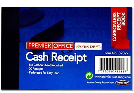 Premier Stationery A2882827 1 x 4 x 2.5 Inch Office Carbonless Duplicate Cash Receipt Book