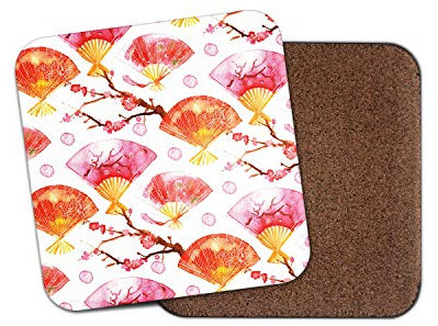 Pretty Rose japonais en liège Dessous-de-verre – Japon Blossom Arbre Cadeau # 8462