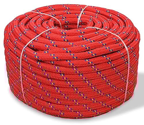 vidaXL Corde Bateau Polypropylène Rouge 14mm Corde de Levage Corde en Bobine