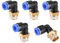 sourcing map Push to Connect Tube Fitting Male Elbow 6mm Tube OD x G1/4 Thread Pneumatic Air Push Fit Lock Fitting Blue 5pcs